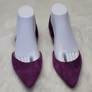 SAM EDELMAN Rodney Purple Suede d'Orsay Pointed Toe Party Office Slip On Flats